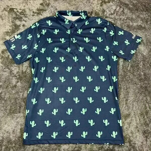 Golf Gods Australia Saguaro Cactus Cool Tech Polo Men's M Performance Golf